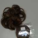 CJL HAIR 2PCs Small Cute Messy Bun Hair Piece for Thin Hair Women Mini Synthetic Curly Bun Scrunchies Updo Hairpieces Chocolate