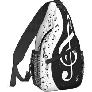 Famame Piano Keys Sling Backpack Chest Bag Crossbody Shoulder Bag Gym Cycling Travel Hiking Daypack For Men Women Multicolor 39 (One Size)