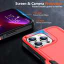 SPIDERCASE Designed for iPhone 13 Pro Case, [10 FT Military Grade Drop Protection] [with 2 pcs Tempered Glass Screen Protector] Cover for iPhone 13 Pro 6.1 inch (Dark Red)