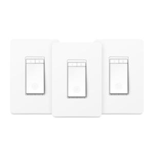 Kasa Smart Dimmer Switch HS220P3, Single Pole, Needs Neutral Wire, 2.4GHz Wi-Fi Light Switch Works with Alexa and Google Home, UL Certified,, No Hub Required, 3-Pack (White, Alexa Compatible)