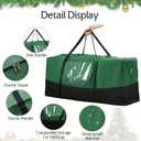 Christmas Tree Storage Bag,Fits Up 8 Ft Tall Artificial Trees,600D Oxford Material,Heavy Duty Tree Bag,Dampproof Storage Bag with Durable Reinforced Handles & Dual Zipper&Transparent Pocket (8FT green&black)