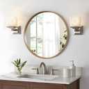 WallBeyond Round Wood Mirror 28" Circle Wall Mirror for Bathroom Round Wall Mirror for Wall Decor, Vanity, Entryway Living Room, Honey