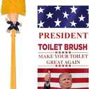 Toilet Brush, Great Gag Gift, Fun Design, Premium Quality Toilet Bowl Brush with Solid Handle and Durable Bristles for Bathroom Cleaning, Political Satire Products