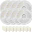 SARPAWS 8 Pack Replacement Filters & 8 Pack Pre-Filter Sponges Set Official Replacement Filters for Sarpaws Cat Drinking Water Fountains Dog Water Dispenser-FW1