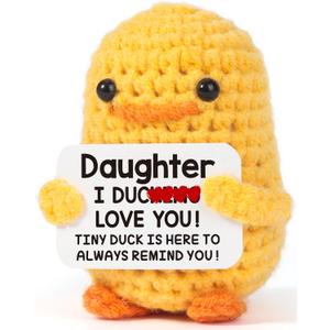 5 x MBL Gifts for Daughter Mothers Day - Birthday Graduation Mothers Day for Daughter, Inspirational Cute Crochet Duck Trendy Stuff Gift for Girls Kids 16 Years Old Teenager Girl from Mom Dad