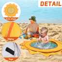 RunNico Pop Up Beach Pool, Portable Toddler Beach Pit with Water Bag and Storage Bag, Cute Shape Beach Pool Puddle for Outdoor Summer Beach Camping Traveling Vacation