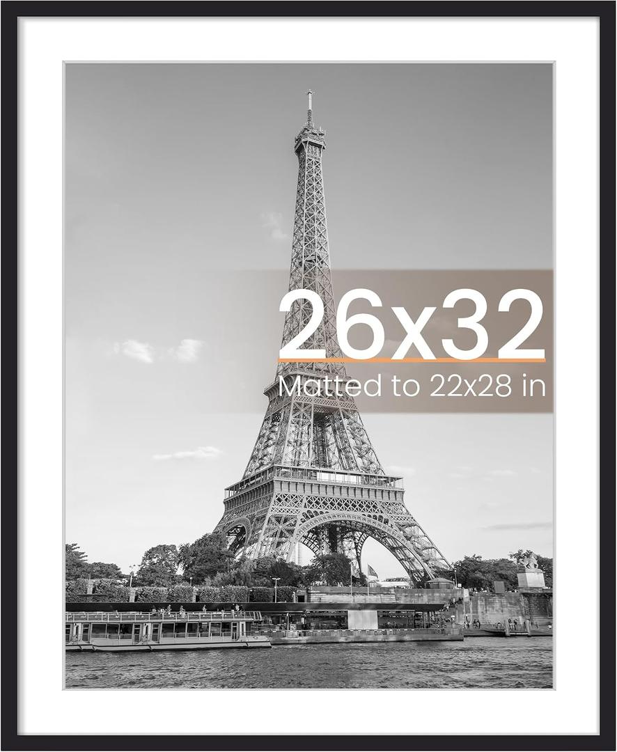 Upsimples 26x32 Picture Frame, Wall Decor Poster Frames, Black 1 Pack