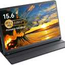 15.6inch Portable Monitor FHD1080P IPS LCD Gaming Monitor HDR Mode Built-in Dual Speakers USB-C/HDMI Mobile Scree, Ultra-Thin External Display for Laptop/PC/MAC/Smartphones