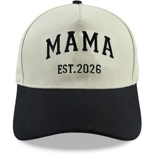 Mom 2026 Hats for Women Mama, Adjustable Cotton Embroidered Grandma Baseball Cap (Teal)