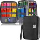 YOUSHARES 192 Slots Colored Pencil Case, Large Capacity Pencil Holder Pen Organizer Bag with Zipper for Prismacolor Watercolor Coloring Pencils, Gel Pens & Markers for Student & Artist (Black)