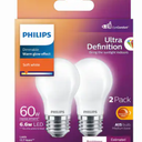 Philips LED 60-Watt Equiv 6.6-Watt A15 Frosted Ultra Definition Light Bulb Soft White 2700K