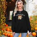 MYHALF Halloween Sweatshirts Women Colorful Sequin Ghost Graphic Pullover Shirt Halloween Witch Crewneck Sweater (Black, M)