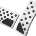 X AUTOHAUX 1 Set Brake Pedal Pad Gas Accelerator Pedal Cover for Jeep Grand Cherokee for Dodge Durango 2011-2021 Silver Tone