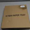 LEKETREE Desk Organizers and Accessories, 5-Tier Paper Letter Tray Organizer with File Holder, Desktop Organizer for Office Supplies (Black) (12" x 12" x 12")