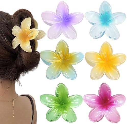 New Flower Hair Clips,Hawaiian Flower Claw，Wonderful Gift,Strong Hold Claw Hair Clips for Women Thick Hair & Thin Hair, Fabulous Color