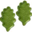 Oak Leaves Shaped Spoon Rest for stove top Set of 2 Decorative Ceramic Spoon Holder for Kitchen Counter, Stove Top & Cooking Utensils