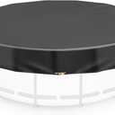 24FT Round Pool Cover for Above Ground Pools, Thickened 420D Pool Covers with Automatic Drain, Winter Pool Cover with Ratchet Buckle, Tear Resistant & Quick Installation