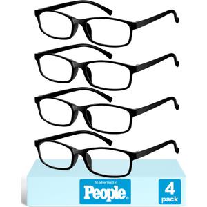 Gaoye +0.5 Reading Glasses Men - Blue Light Blocking Lenses, TR90 Frames, UV400 - Eyeglasses with Clear Vision (A4 Pack Black)