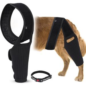 Augot Dog Knee Brace for ACL Hind Leg with Metal Spring Support, ACL Brace for Dogs Rear Leg Tear CCL with Dog Pull Collar, Support for Medium and Large DogsSize XL