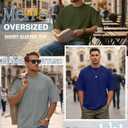 Neer 5 Pack Men's Oversized T-Shirts Loose Fit Gym Short Sleeves Drop Shoulder Tops Fashion Streetwear Workout Baggy Tees(Dark Blue, Light Gray, Army Green, Sky Blue, Denim Blue,XX-Large)