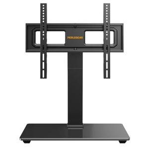 Perlegear Universal Swivel TV Stand Base for 32–70 inch TVs, Height Adjustable Table Top TV Stand Mount with Tilt, Tempered Glass Base, Holds up to 88 lbs, Max VESA 400x400mm, PGTVS26