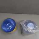 I00000 50 Pack 12 Ounce Blue Plastic Bowls Hammered Clear Bowl with Gold Rimmed, Heavy Duty Disposable Bowl Set,Elegant Small Bowls for Party, Weddings, Catering