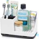 Bathroom Counter Organizer, Bathroom Organizers and Storage, Detachable Toothbrush Holders for Bathroom Vanity Sink Organizer (White)