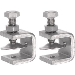 Stainless Steel C-Clamp with 20mm Wide Jaw Opening for Woodworking Welding Building Household Mount 4 Pcs