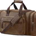 Canvas Expandable Duffle Bag for Men Traveling, Luggage Travel Bag Weekender Overnight Bag,Mens Gym Carry on Duffel Bags (55L, Coffee)