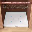 GETPRO Shower Base 34 in. D x 34 in. W Center Drain Single Threshold Shower Pan With Non-Slip Textured Surface, White Acrylic Shower Floor Base for Bathroom with Drain and White Cover Included
