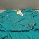 J Kara Women's 3/4 Sleeve Floral Beaded Asymmetrical Hem Top Mock Flair Dress Size 14