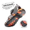 DREAM PAIRS Boys Girls Outdoor Summer Sport Athletic Sandals for Toddler/ Little/ Big Kid, Size 11 Little Kid, Dark/ Grey/ Orange, 170813-K