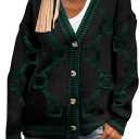 PRETTYGARDEN Women's Spring Fall Chunky Knit Cardigan Sweaters Casual Open Front Button Up Winter Coats Outerwear (Black, S)