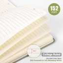 Harphia College Ruled Hardcover Notebook for Work and Study. Lined Spiral Journal, 152 Pages, 100gsm Paper, Journals for Writing - A5(6"x8") (Green)