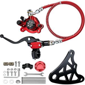 Mini Bike Hydraulic Brake Kit with Rear Caliper Mount Bracket Adapter Compatible with Monster Mega Moto 80cc 105cc MMB80 MMB105 Minibike GMB100 Coleman RB100 Powersports Parts