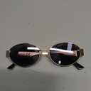 FEISEDY Trendy Retro Oval Sunglasses for Women Men Small Metal Frame Sun Glasses UV400 Shades B0124