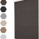 Changshade Blackout Cordless Cellular Shades for Windows,Honeycomb Blinds with Thermal Insulation,UV Protection,Child Safe,Privacy Light Control,Easy to Install30" W x 72" H,Brown