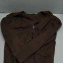 Saodimallsu Womens Button Down Cardigan Sweaters Cropped Deep V Neck Open Front Long Sleeve Fall Knit Sweater Coats Brown, XXL