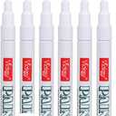 Harita White Paint Pen Acrylic Marker,6 Pack 1.2mm Paint Marker for Ceramic, Glass and Stone Painting, Permanent and Quick Drying Fine Point