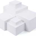 Geelin 6 Pack Acrylic Risers for Display Acrylic Cube Boxes Risers Display Stands with Hollow Bottoms Decorative Stand for Jewelry Candy Table Decor 6 Sizes(White,3 to 8 Inch,Square)