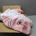 ZPECC Shark Blanket Onesie Hoodie - Wearable Shark Costume Pajamas with Fins, Cozy Flannel Animal Blanket for White Elephant Gift Movie Night Party (Pink,L) (L (Fit for Height 4'7"-5'4"))