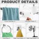 Blulu 35 Pcs Bathroom Hardware Set Stainless Steel Bathroom Accessories Set, Including 16'' Bath Towel Bar, Towel Rings, Robe Hooks, Toilet Paper Holders, Wall Mounted (Silver)