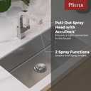 Pfister Arkitek Single Handle Kitchen Sink Faucet with Pull Out Sprayer, High Arc Design, Polished Chrome Finish, 1.8 GPM Flow Rate, 1 or 3 Hole Installation LG534LPMC