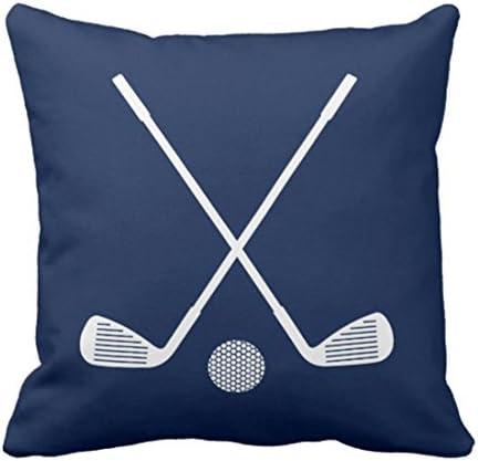 Emvency Throw Pillow Cover Boys Golf Sports in Navy Blue and Room Decorative Pillow Case Home Decor Square 18 x 18 Inch Pillowcase
