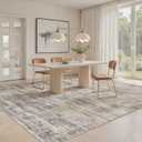 UERMEI 10x12 Washable Area Rug for Living Room: Modern Neutral Abstract Large Soft Low Pile Carpet Non-Slip Pet Kids Friendly Indoor Decor for Bedroom Dining Room Home Office Nursery Brown