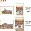 upsimples 20x30 Poster Frame, Display Pictures 16x24 with Mat or 20x30 Without Mat, Wall Hanging Picture Frame, Natural, 1 Pack