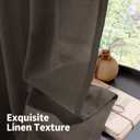 YoungsTex Dark Brown Linen Semi Sheer Curtains 45 Inches Length for Kitchen, Light Filtering Drapes with Grommet Privacy for Short Window Living Room, 2 Panels, 42 X 45 Inch (Sliver-brown Color)