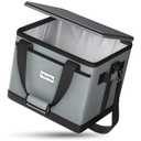 OlarHike 30 Liter Large Cooler Lunch Bag, Collapsible and Insulated Lunch Box Leakproof Cooler Bag for Camping, Picnic, BBQ, Family Outdoor Activities (Grey)