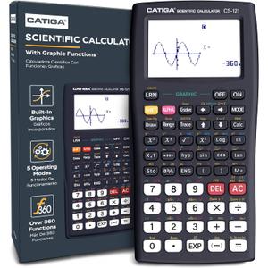 CATIGA Scientific Calculators with Graphic Functions, Graphing Calculators with Multiple Modes, Scientific Calculators for Students, High School or College Courses, Calculadora Cientifica, CS-121 (Black 1.1 1 Pack)