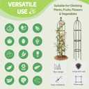 100% Metal Obelisk Trellis for Climbing Plants Outdoor - Heavy Duty Stone Coated Steel Garden Arch Trellis - Tall Sturdy Rustproof Vertical Plant Support for Climbing Vine Vegetables Flowers